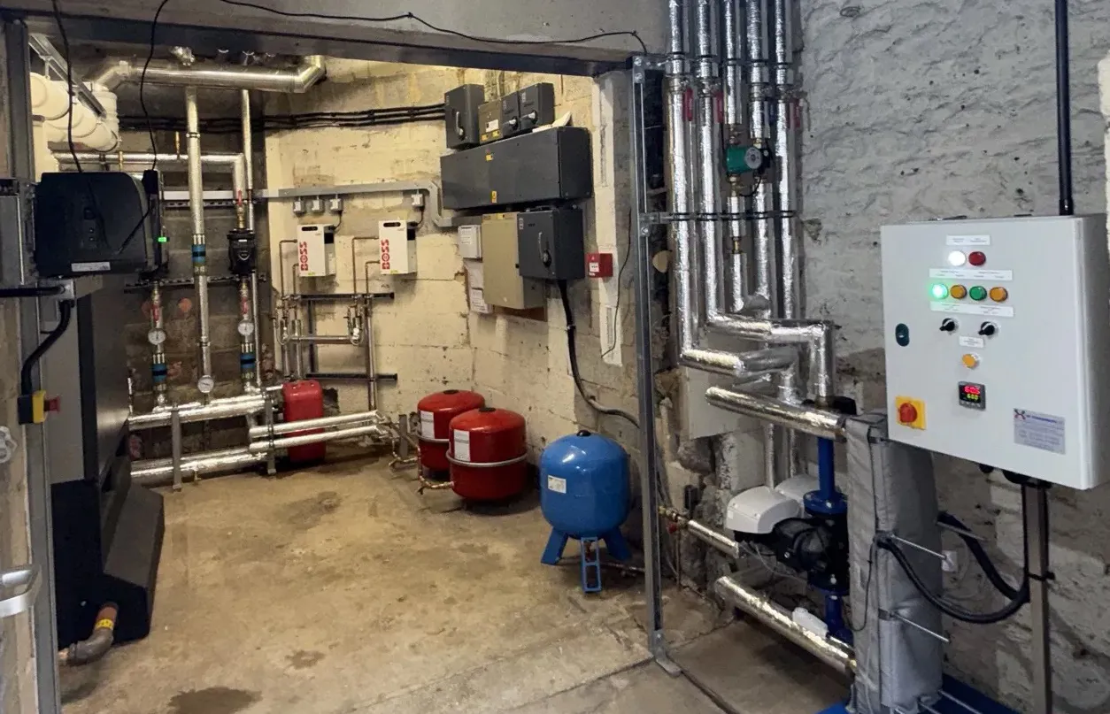Plant room after the boiler and heating system upgrade